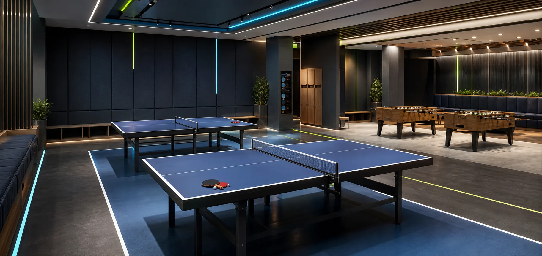 Table tennis and foosball concept